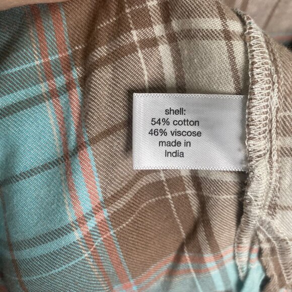 Lane Bryant Flannel Shirt Womens 22/24 Plaid BrownBlue Button Down Long Sleeves - Picture 4 of 9
